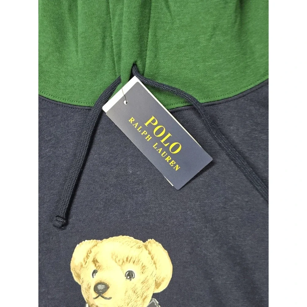 Polo Ralph Lauren Bear Fleece Hoodie Mens 3XB ColorBlocked Basketball Player NWT